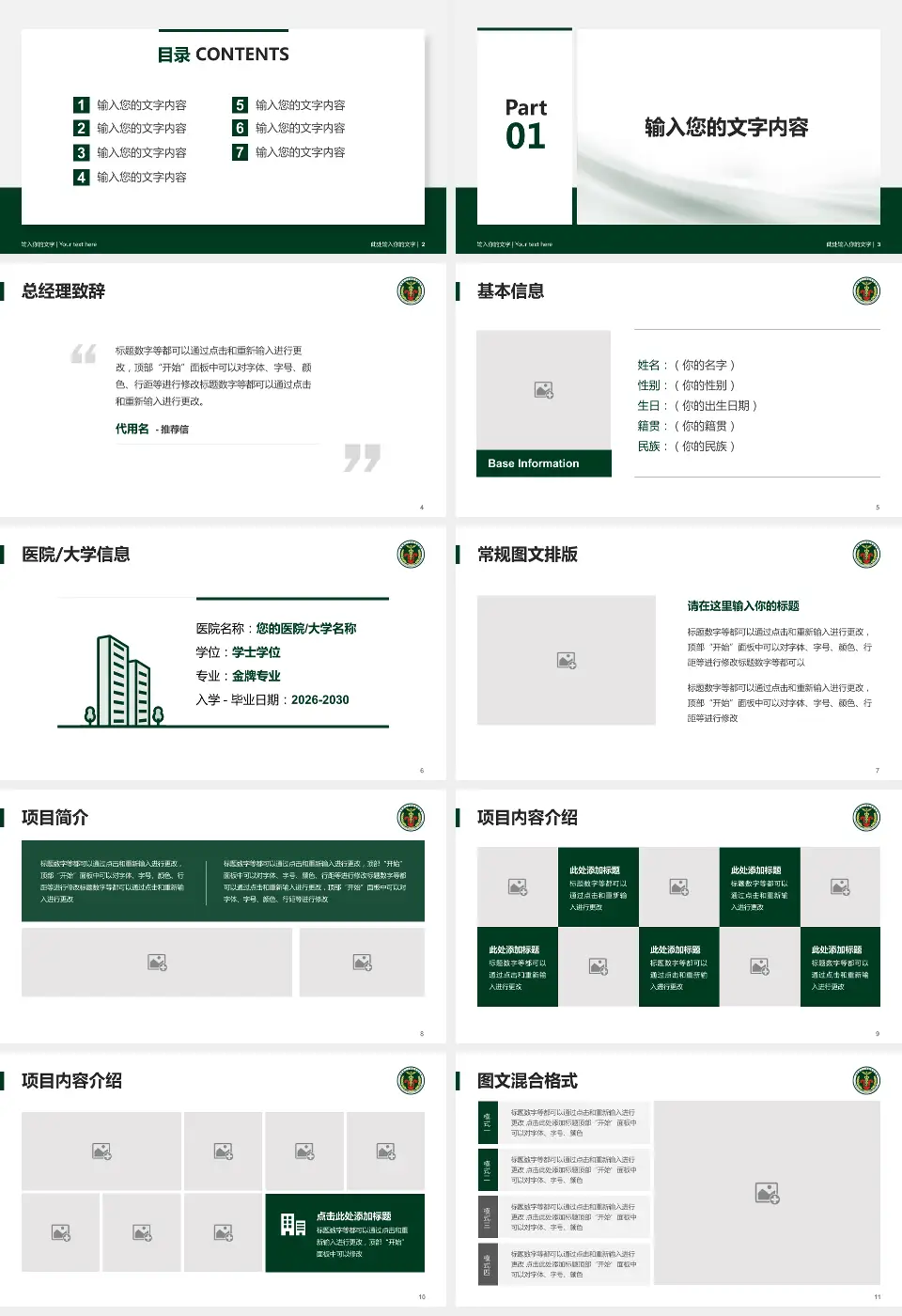 中国人民解放军陆军第七十四集团军医院个人求职应聘简历PPT模板16:9格式幻灯片预览图2
