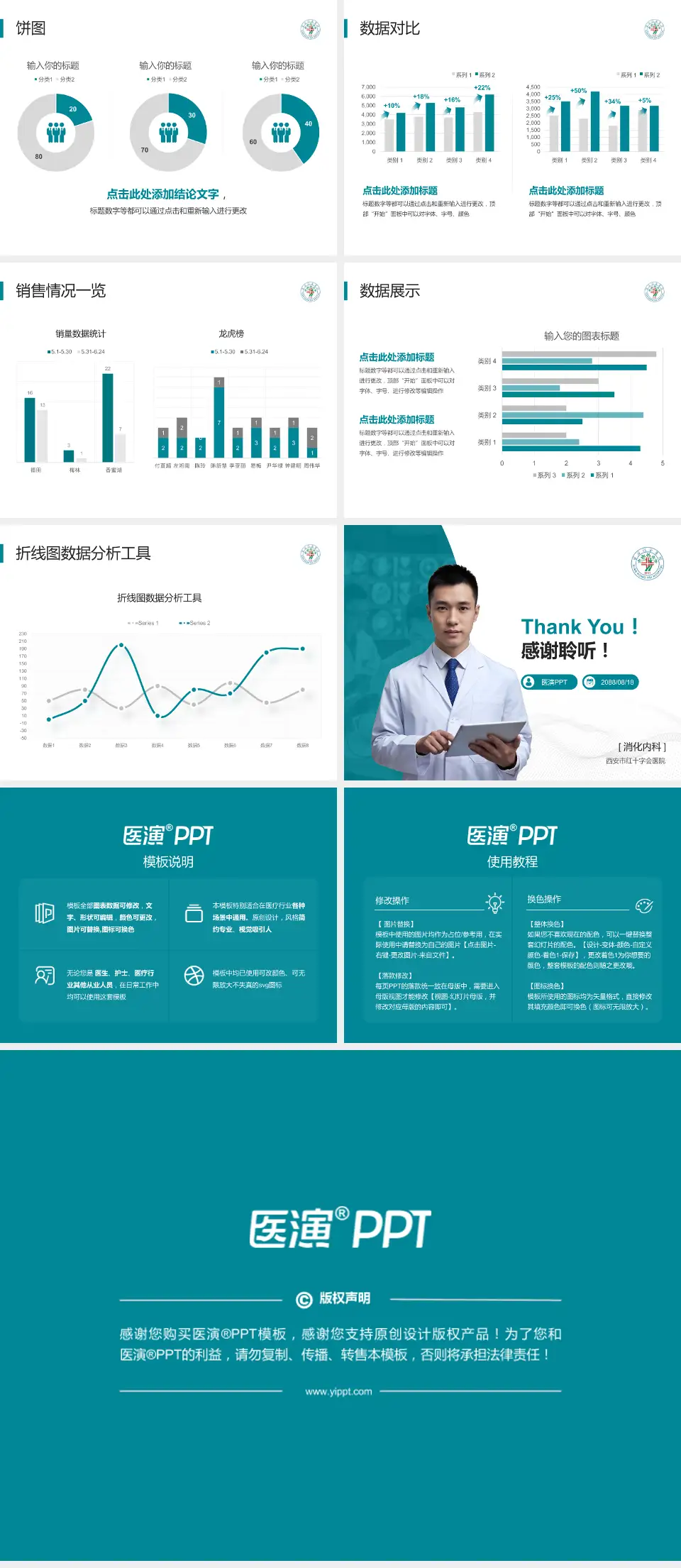 西安市红十字会医院病例分享与讨论PPT模板4:3格式幻灯片预览图4