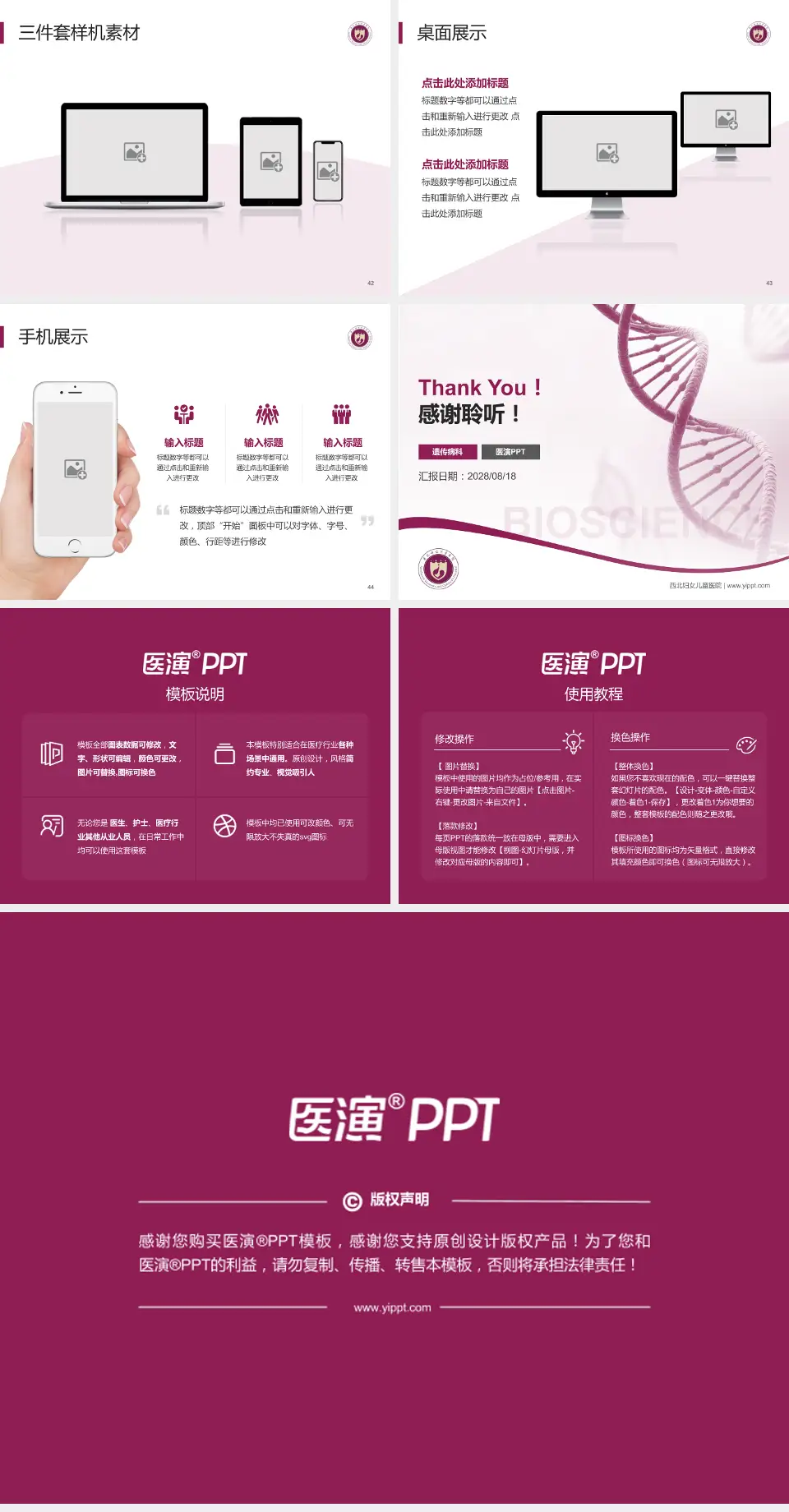 西北妇女儿童医院项目申请与汇报PPT模板4:3格式幻灯片预览图6