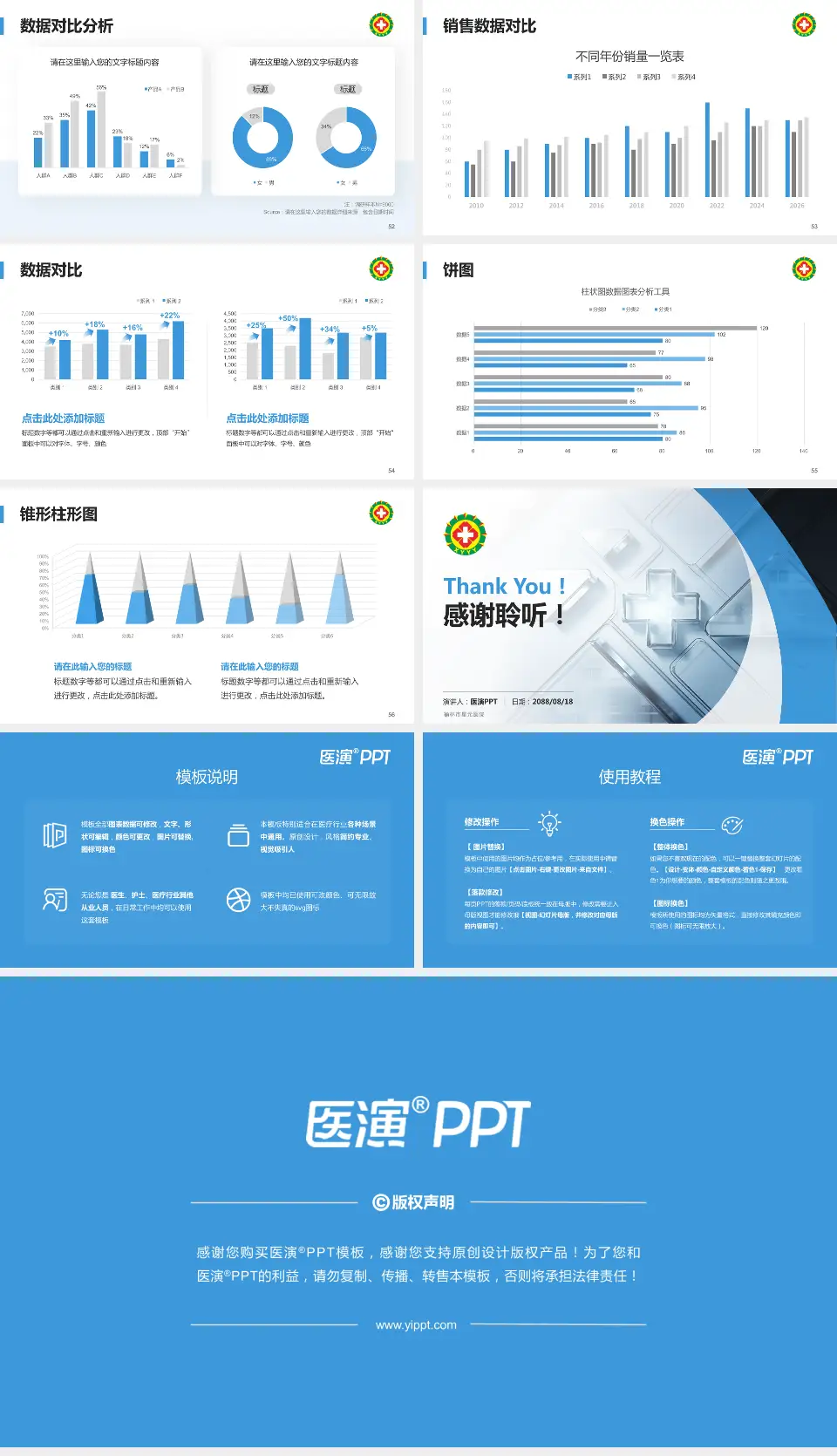 榆林市星元医院医疗行业比赛专用PPT模板16:9格式幻灯片预览图7