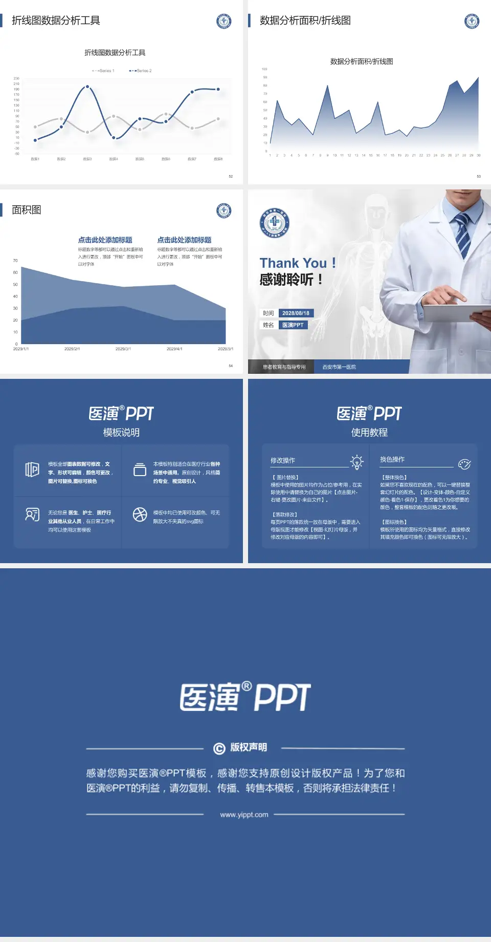 西安市第一医院患者教育与指导PPT模板4:3格式幻灯片预览图7
