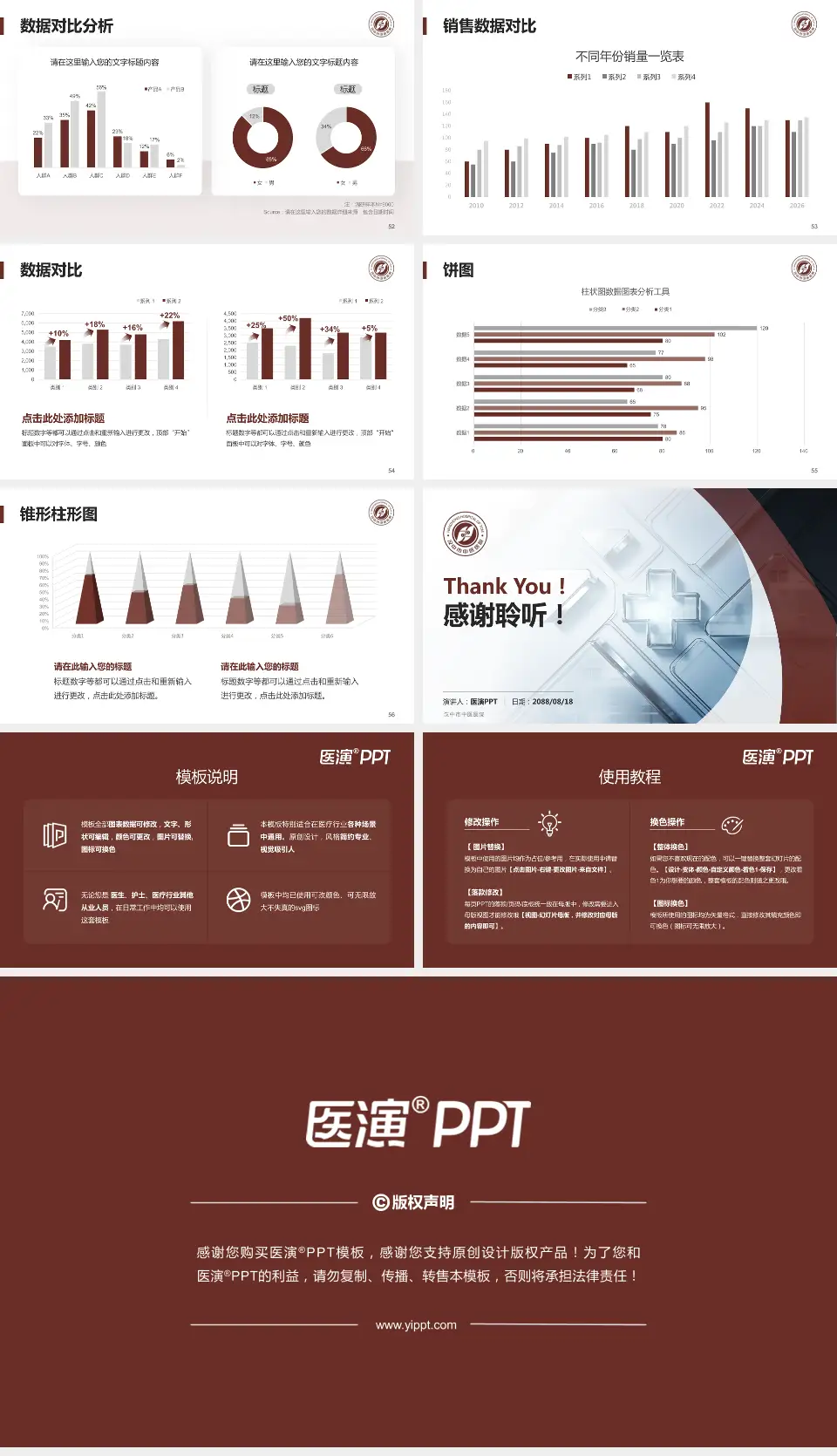 汉中市中医医院医疗行业比赛专用PPT模板16:9格式幻灯片预览图7