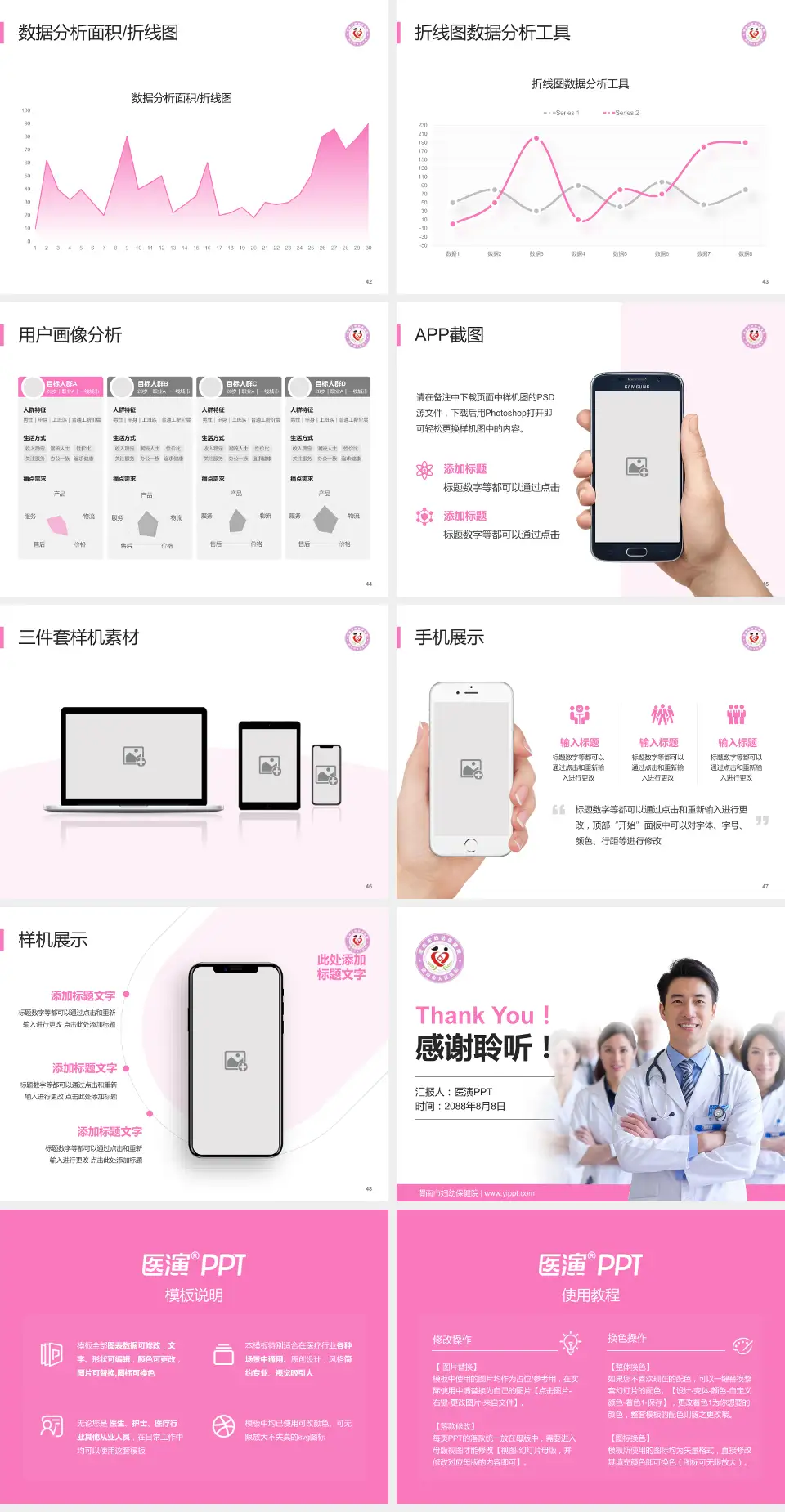 渭南市妇幼保健院科室介绍与推广PPT模板4:3格式幻灯片预览图6