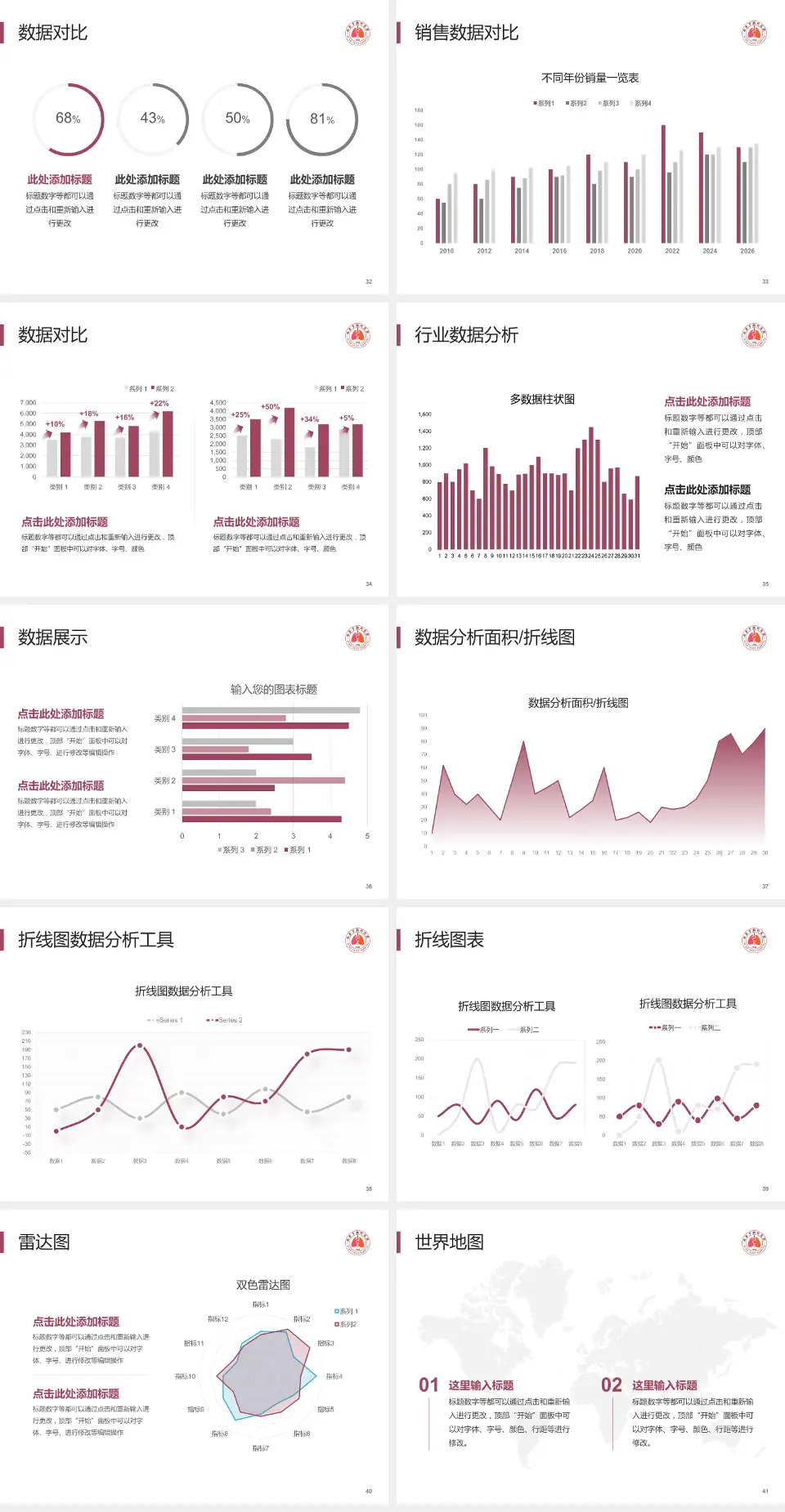 西安市胸科医院会议与研讨会PPT模板4:3格式幻灯片预览图5