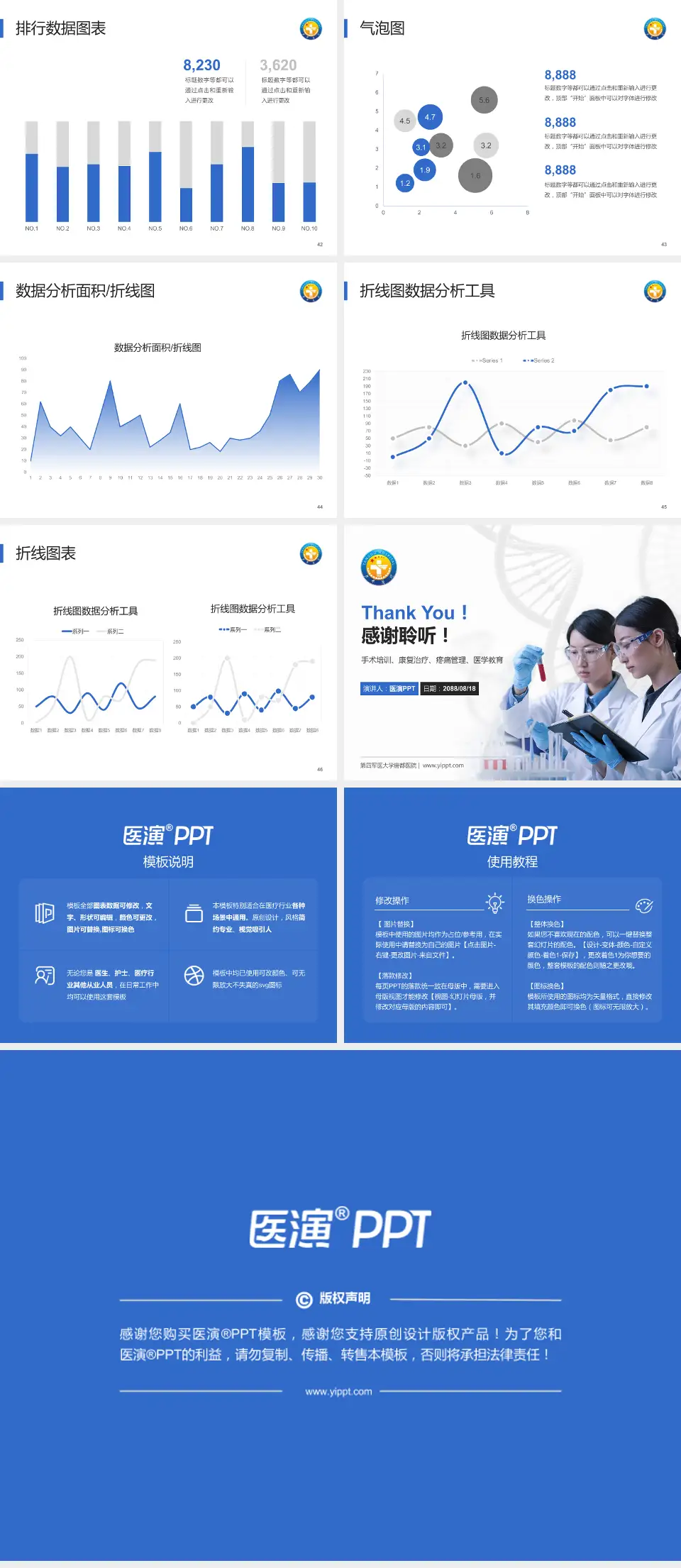 第四军医大学唐都医院科研成果展示PPT模板4:3格式幻灯片预览图6