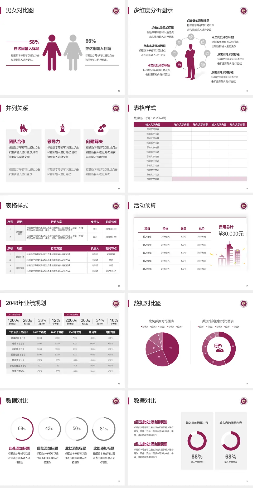 西北妇女儿童医院财务与预算报告PPT模板4:3格式幻灯片预览图3