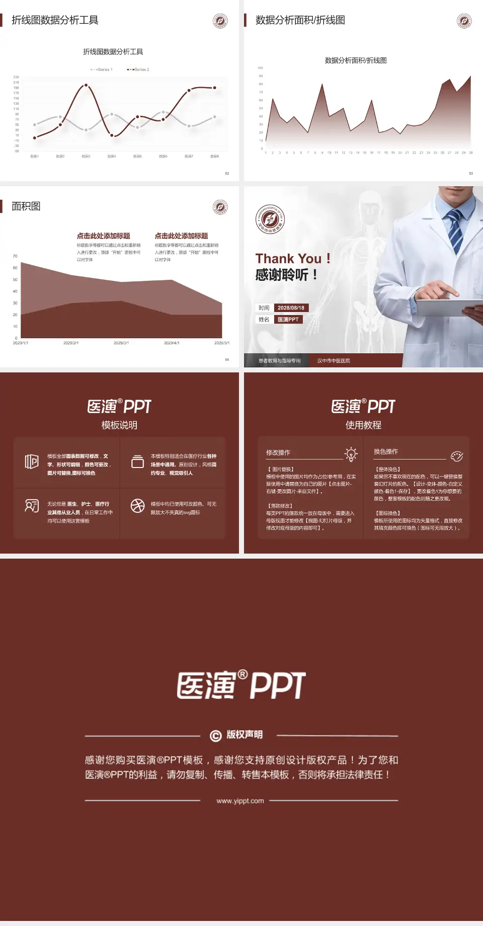 汉中市中医医院患者教育与指导PPT模板4:3格式幻灯片预览图7