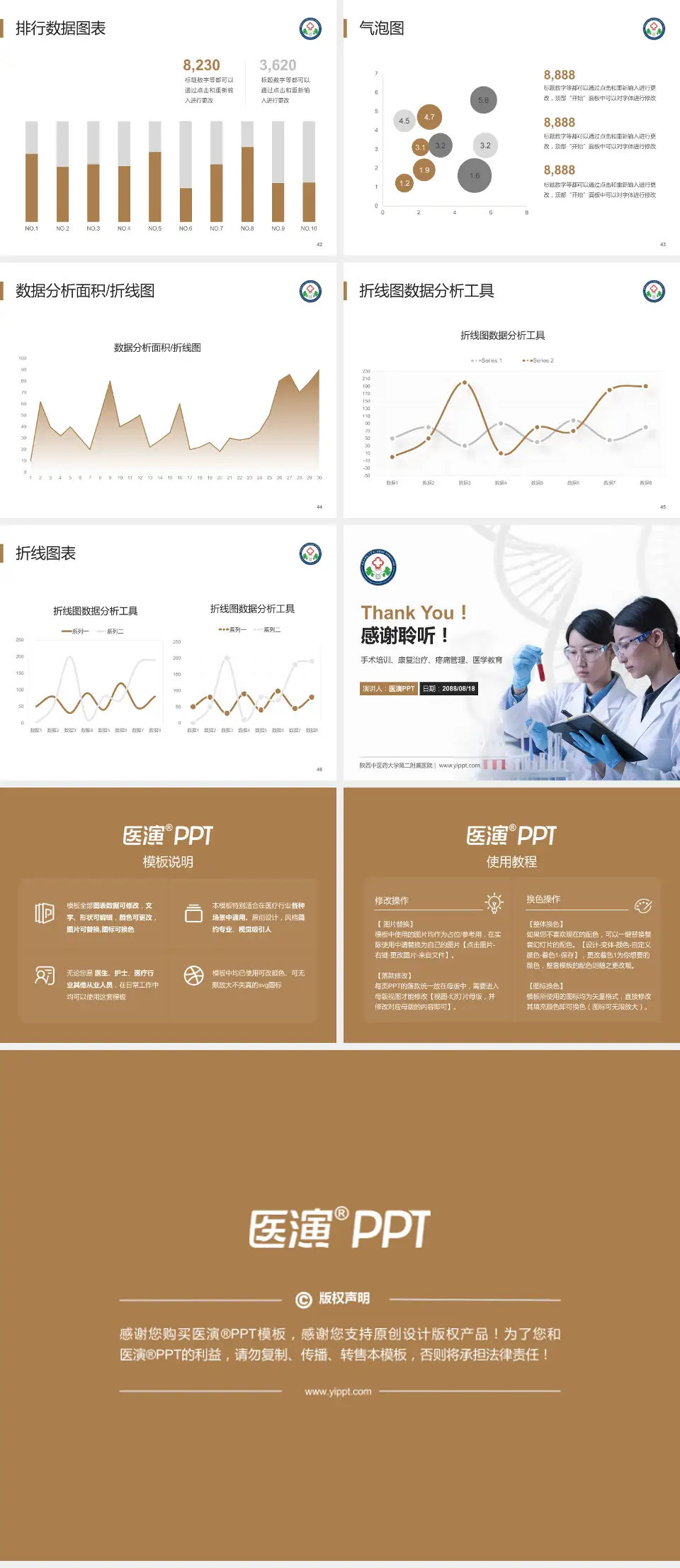 陕西中医药大学第二附属医院科研成果展示PPT模板4:3格式幻灯片预览图6