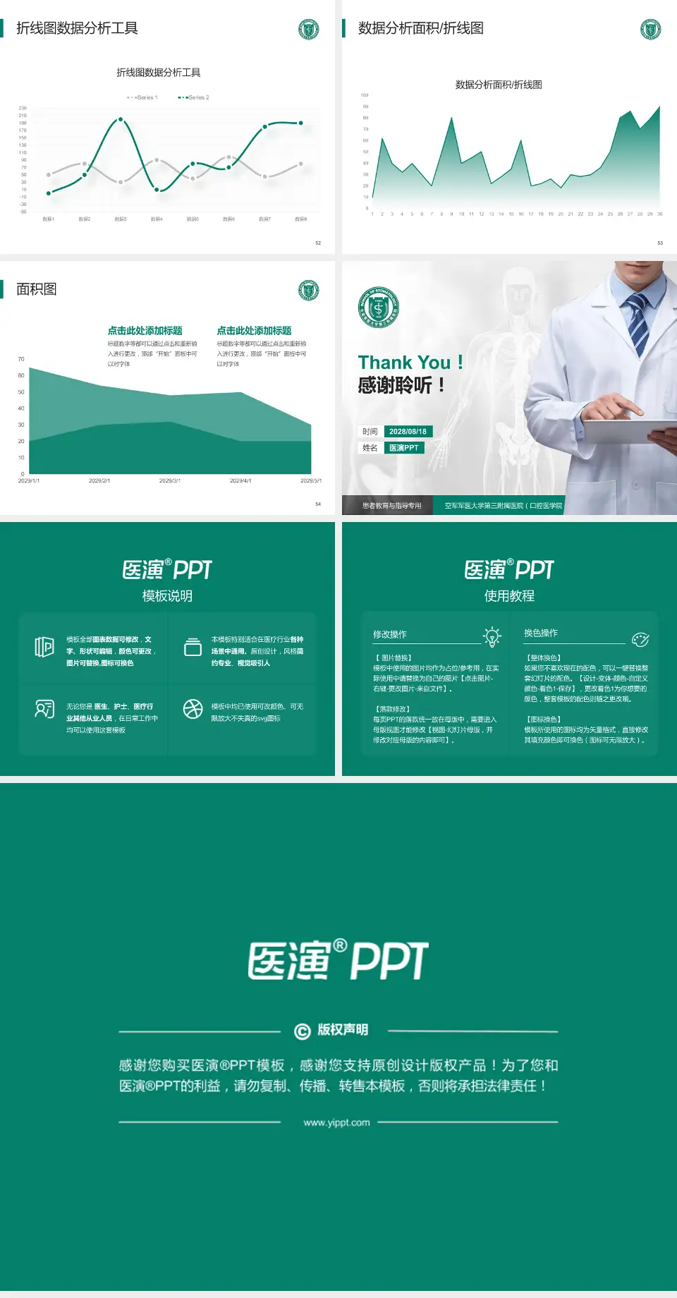 空军军医大学第三附属医院（口腔医学院）患者教育与指导PPT模板4:3格式幻灯片预览图7