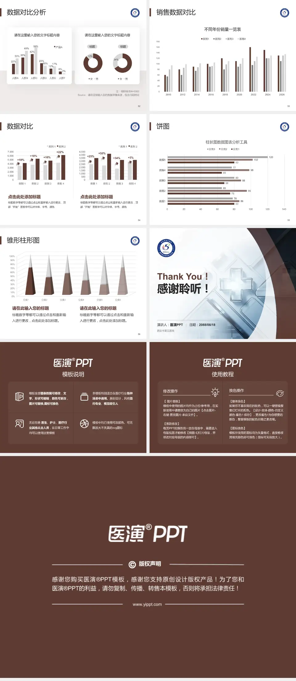 西安市第五医院医疗行业比赛专用PPT模板4:3格式幻灯片预览图7