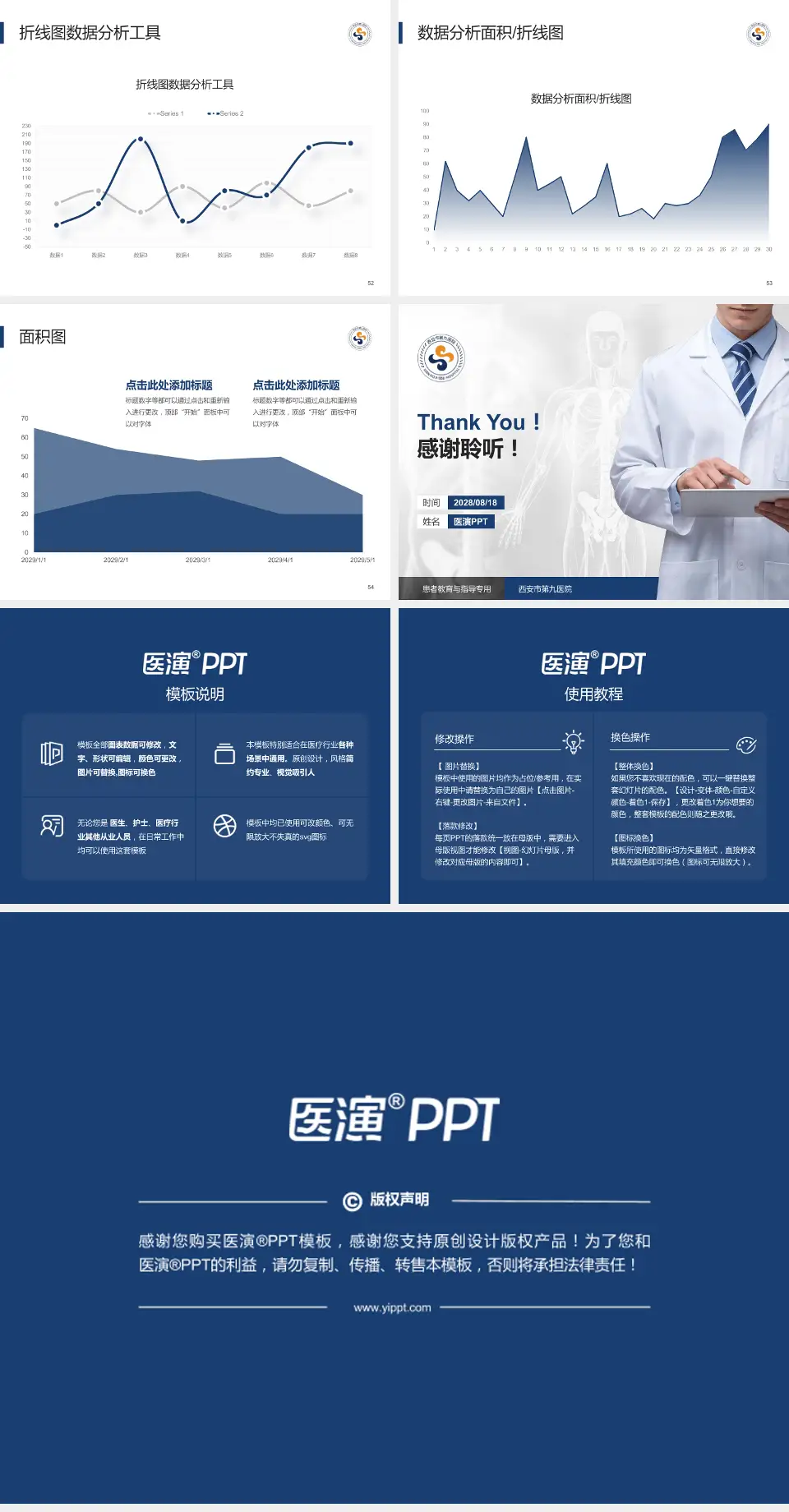 西安市第九医院患者教育与指导PPT模板4:3格式幻灯片预览图7