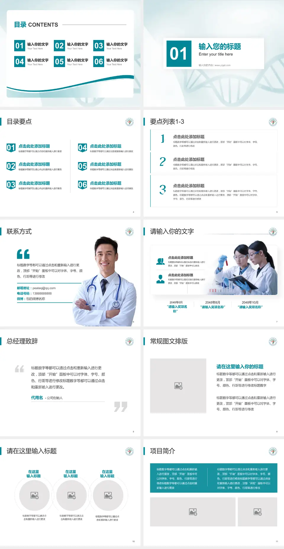 西安市红会医院项目申请与汇报PPT模板4:3格式幻灯片预览图2