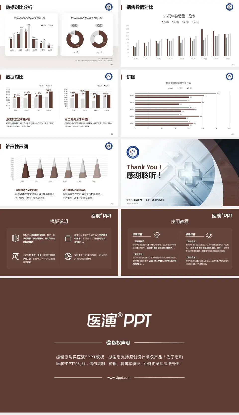 西安市第五医院医疗行业比赛专用PPT模板16:9格式幻灯片预览图7
