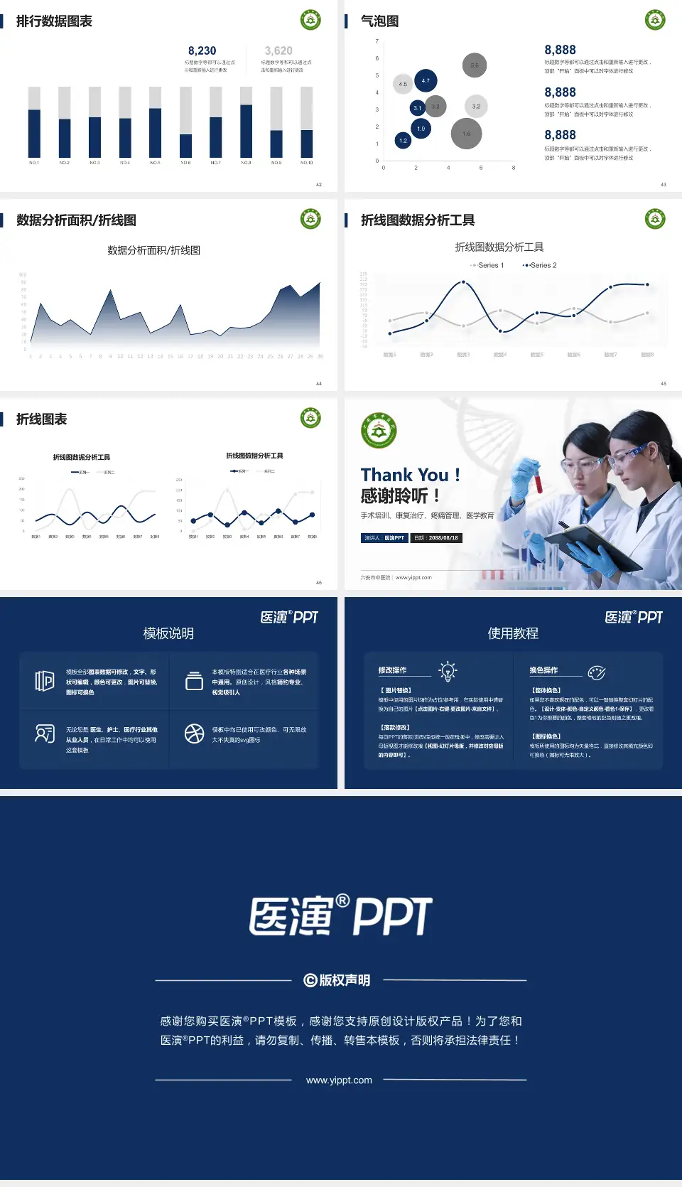 六安市中医院科研成果展示PPT模板16:9格式幻灯片预览图6
