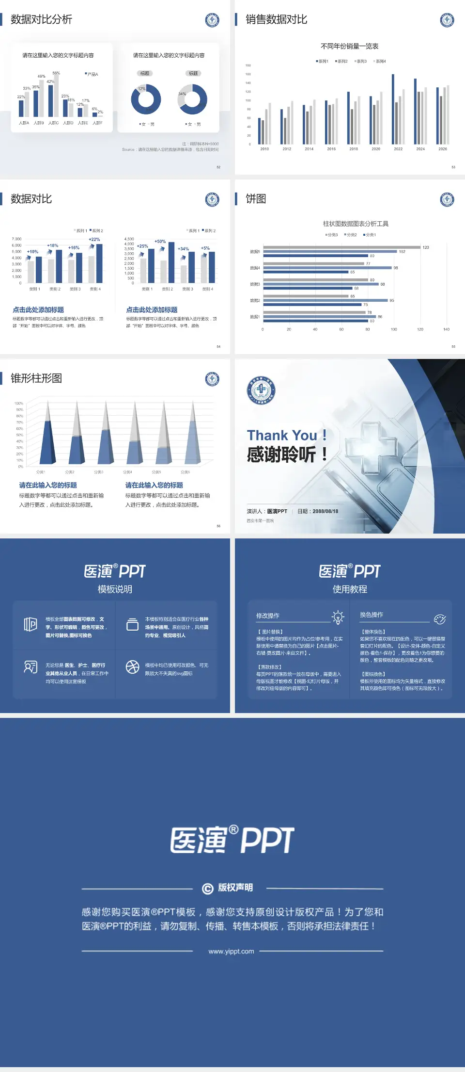 西安市第一医院医疗行业比赛专用PPT模板4:3格式幻灯片预览图7