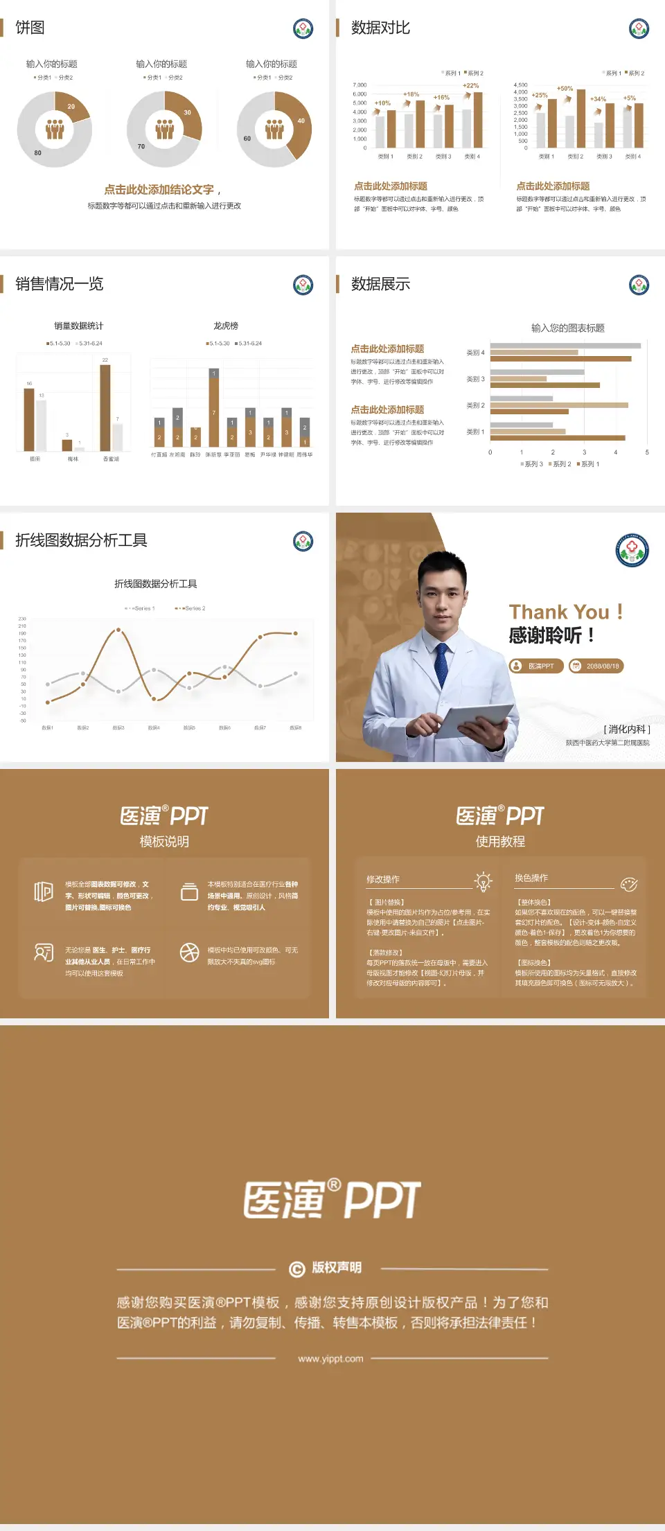 陕西中医药大学第二附属医院病例分享与讨论PPT模板4:3格式幻灯片预览图4