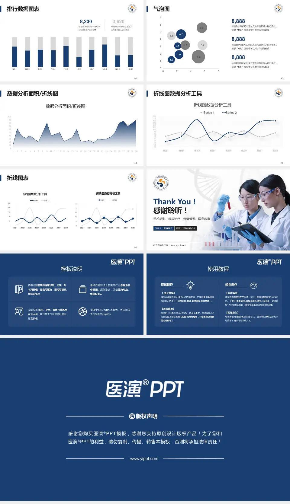 西安市第九医院科研成果展示PPT模板16:9格式幻灯片预览图6