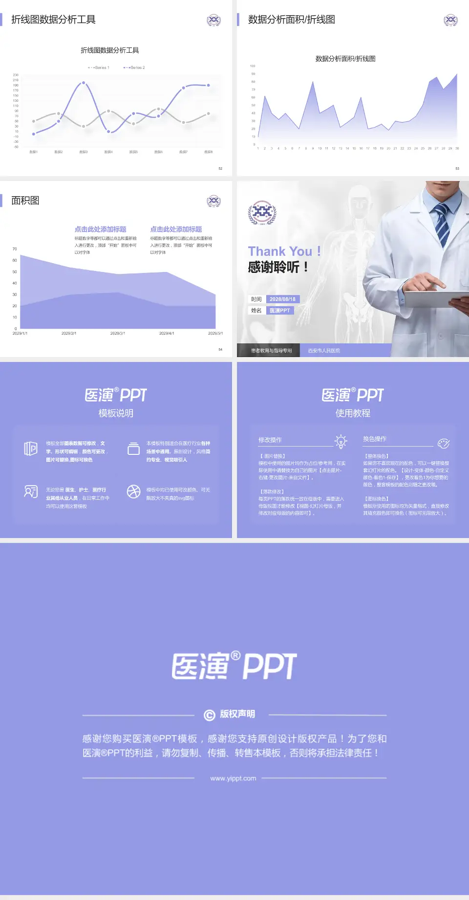 西安市人民医院患者教育与指导PPT模板4:3格式幻灯片预览图7