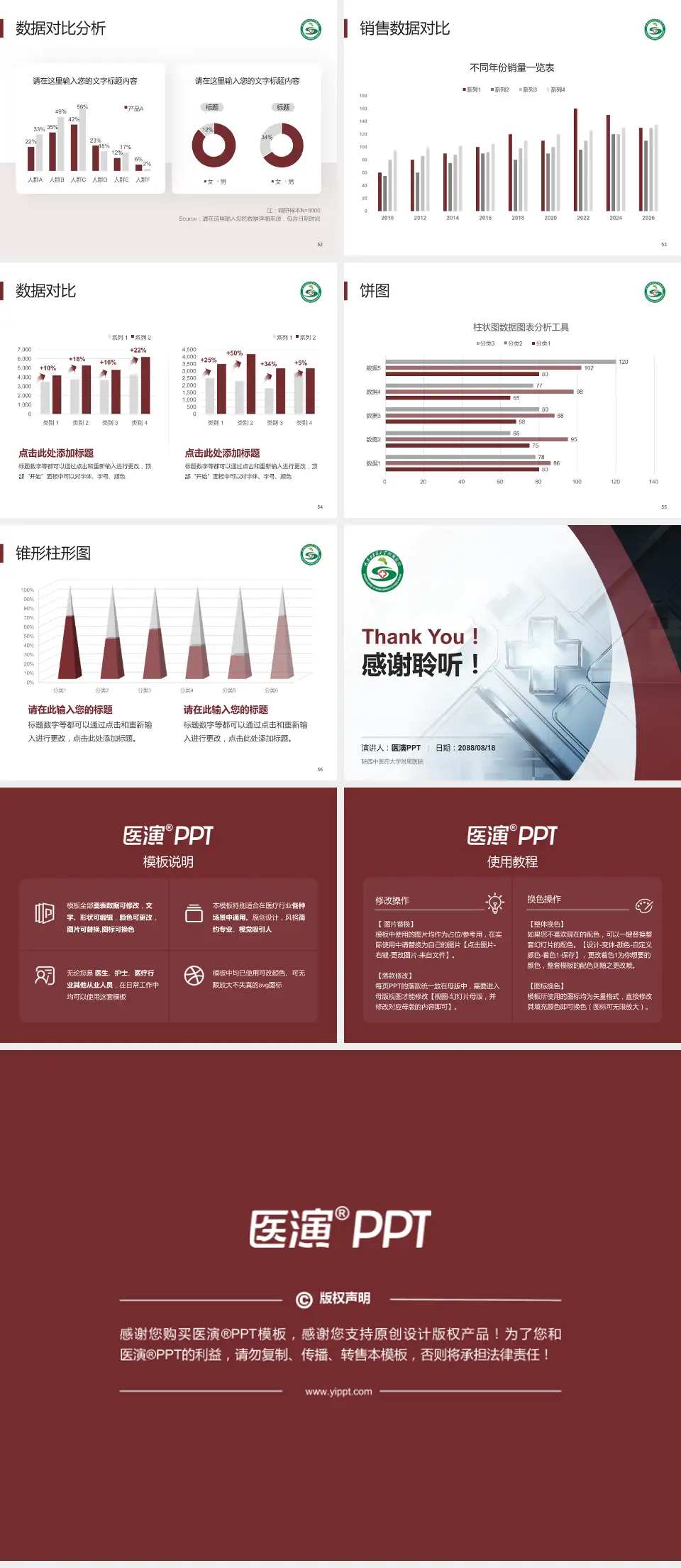 陕西中医药大学附属医院医疗行业比赛专用PPT模板4:3格式幻灯片预览图7