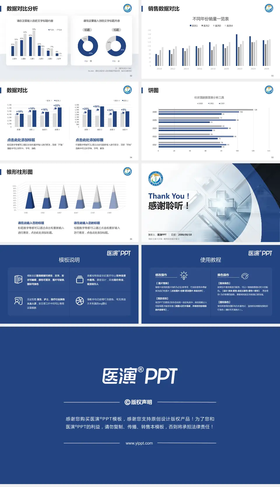 西安交通大学第一附属医院榆林医院医疗行业比赛专用PPT模板16:9格式幻灯片预览图7