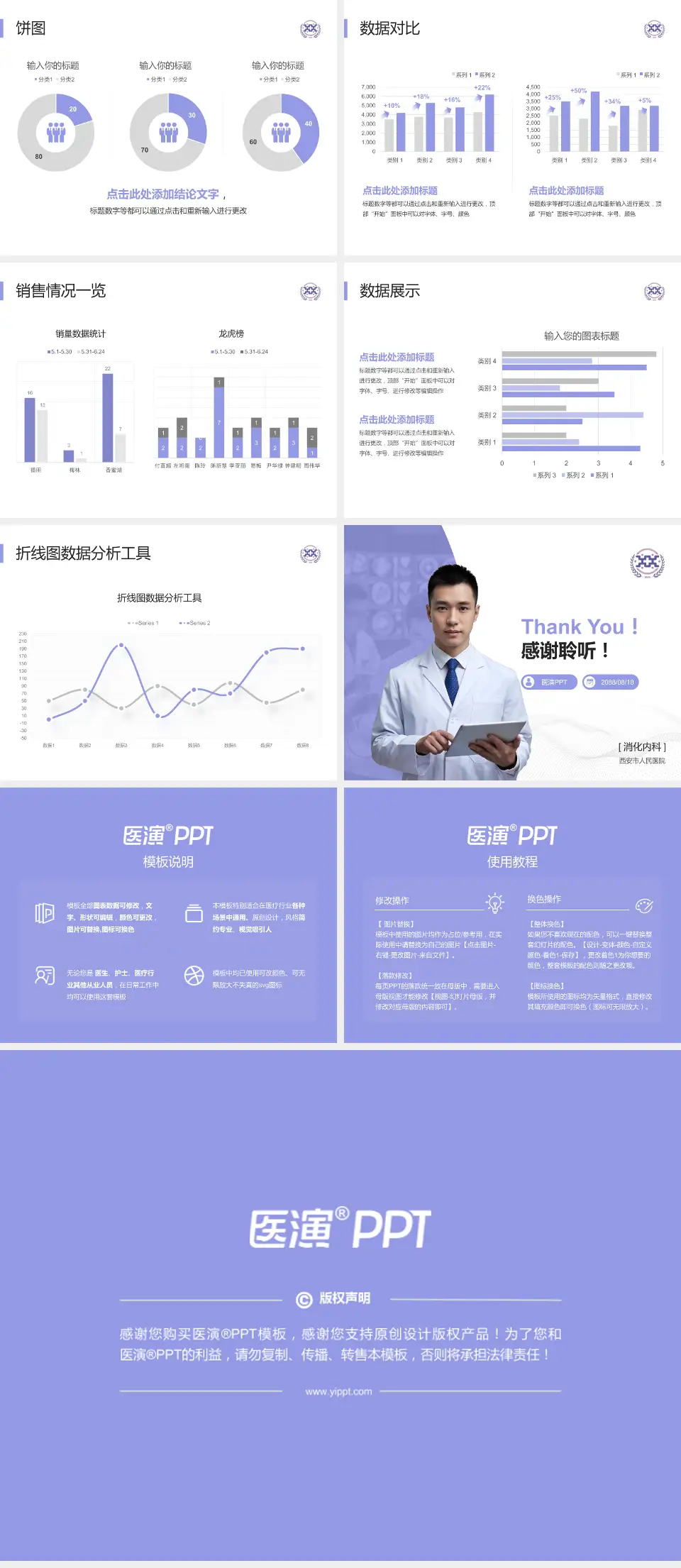 西安市人民医院病例分享与讨论PPT模板4:3格式幻灯片预览图4