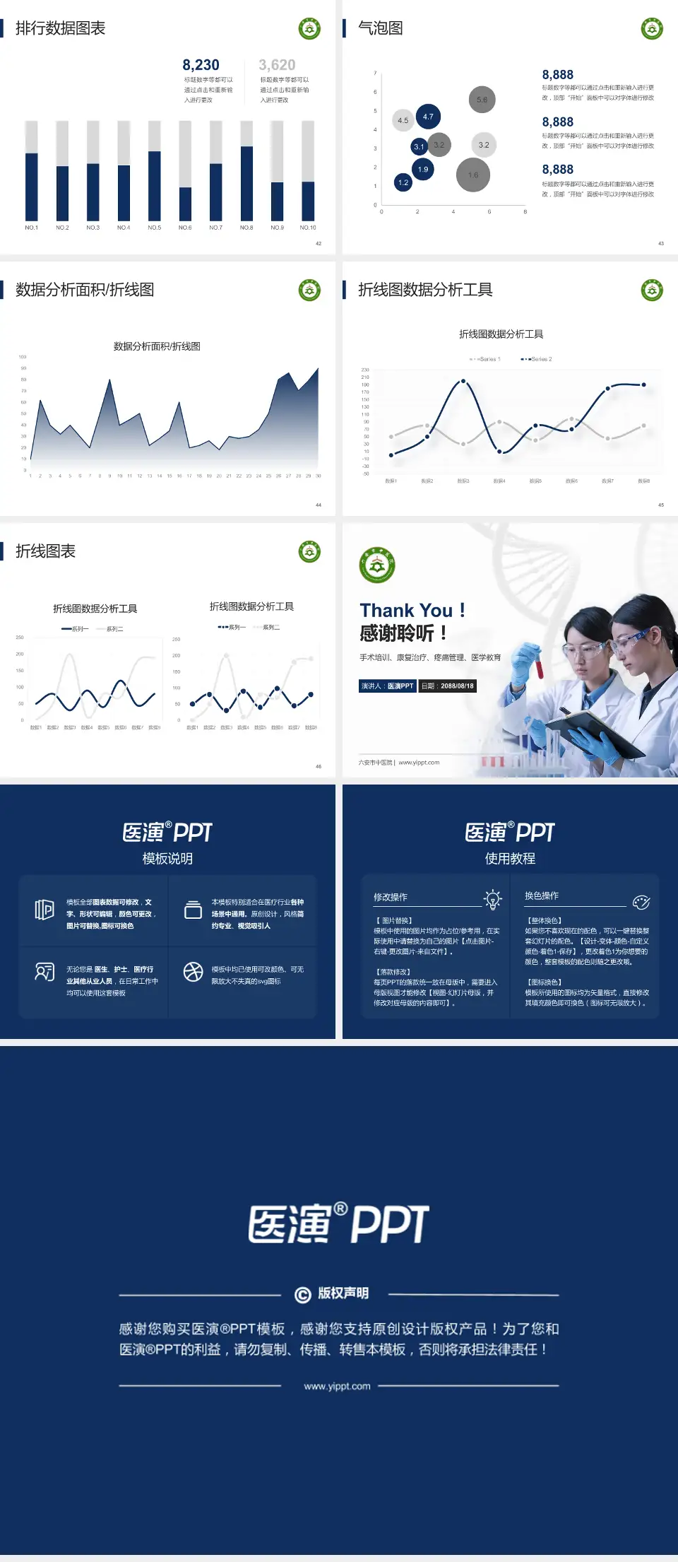 六安市中医院科研成果展示PPT模板4:3格式幻灯片预览图6