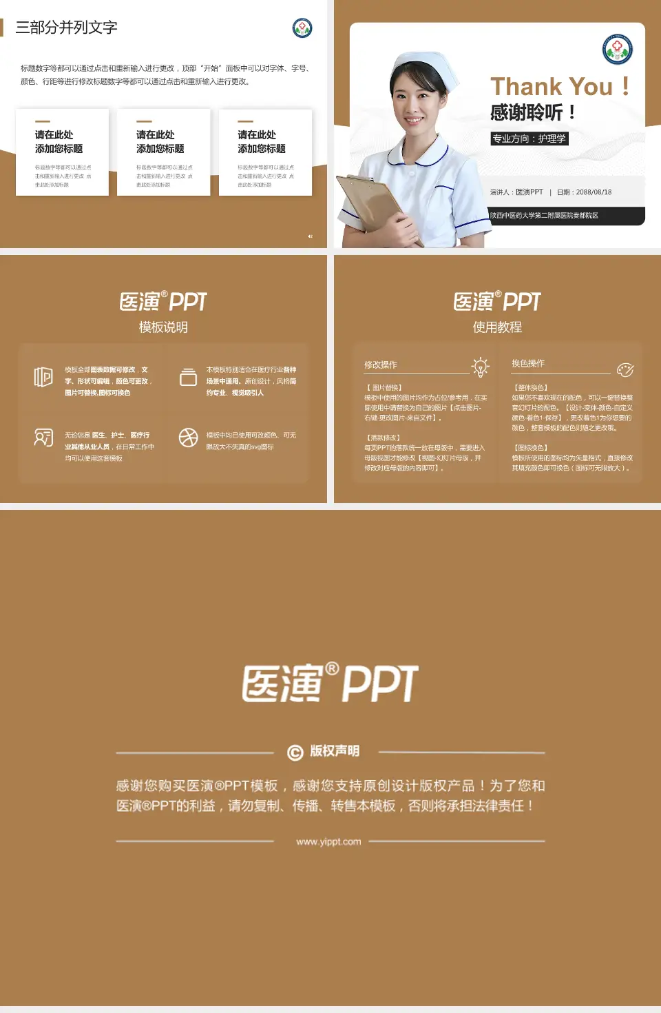 陕西中医药大学第二附属医院秦都院区护理专业职业生涯规划PPT模板4:3格式幻灯片预览图6