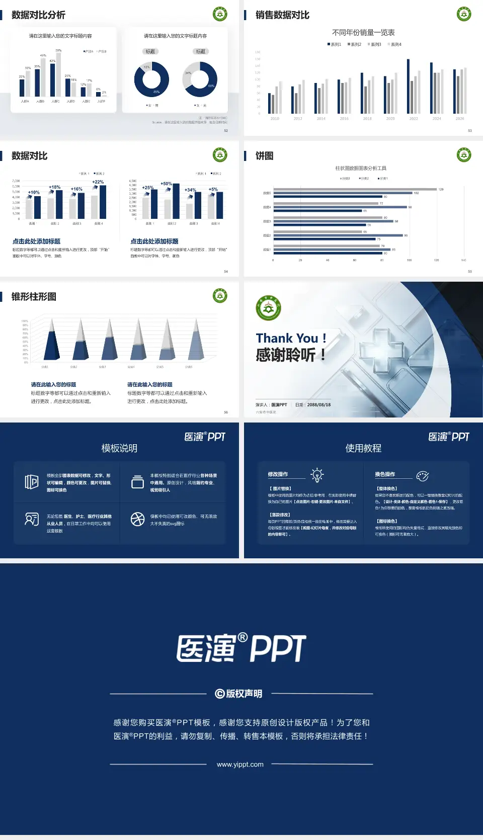 六安市中医院医疗行业比赛专用PPT模板16:9格式幻灯片预览图7