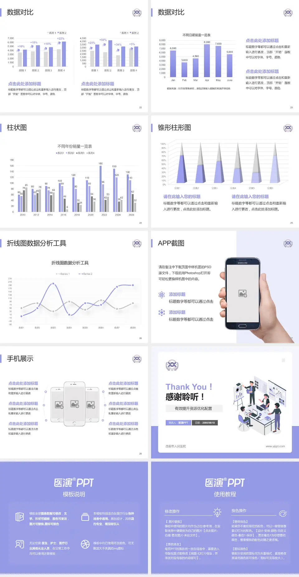 西安市人民医院财务与预算报告PPT模板4:3格式幻灯片预览图4