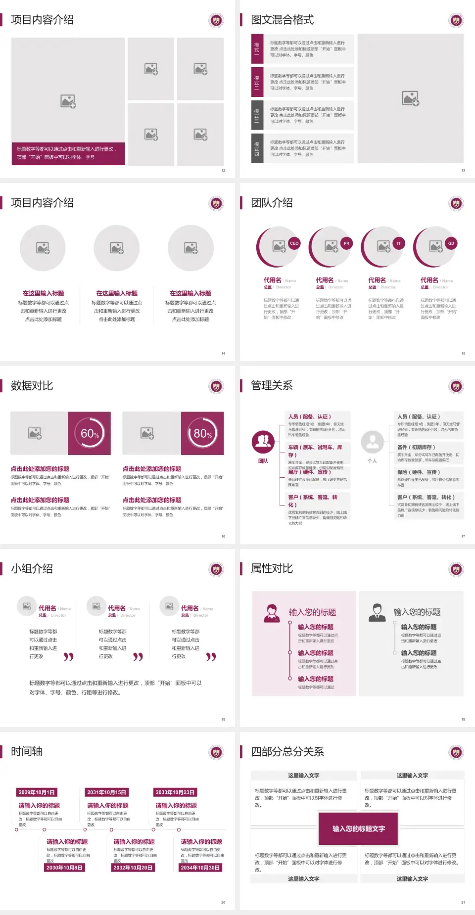 西北妇女儿童医院科室介绍与推广PPT模板4:3格式幻灯片预览图3