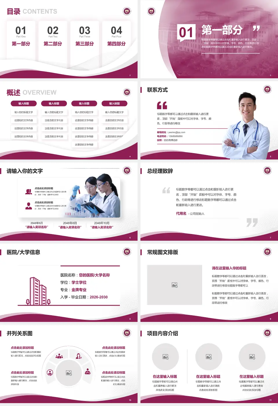 西北妇女儿童医院会议与研讨会PPT模板16:9格式幻灯片预览图2