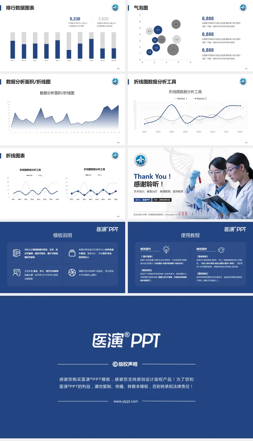 西安交通大学第一附属医院陆港院区科研成果展示PPT模板16:9格式幻灯片预览图6
