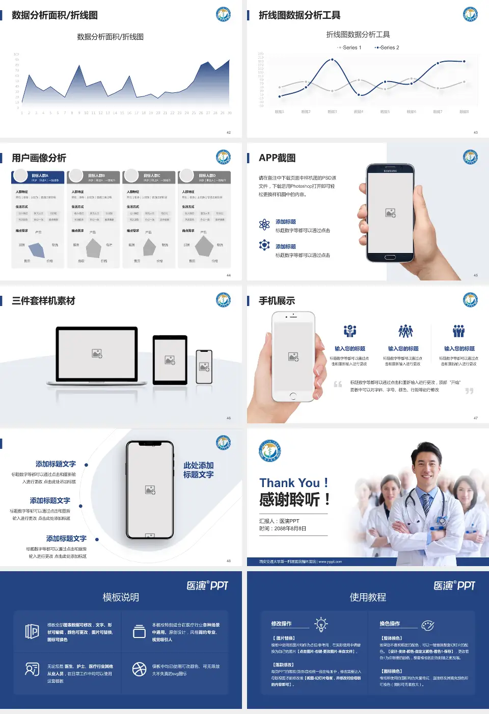 西安交通大学第一附属医院榆林医院科室介绍与推广PPT模板16:9格式幻灯片预览图6