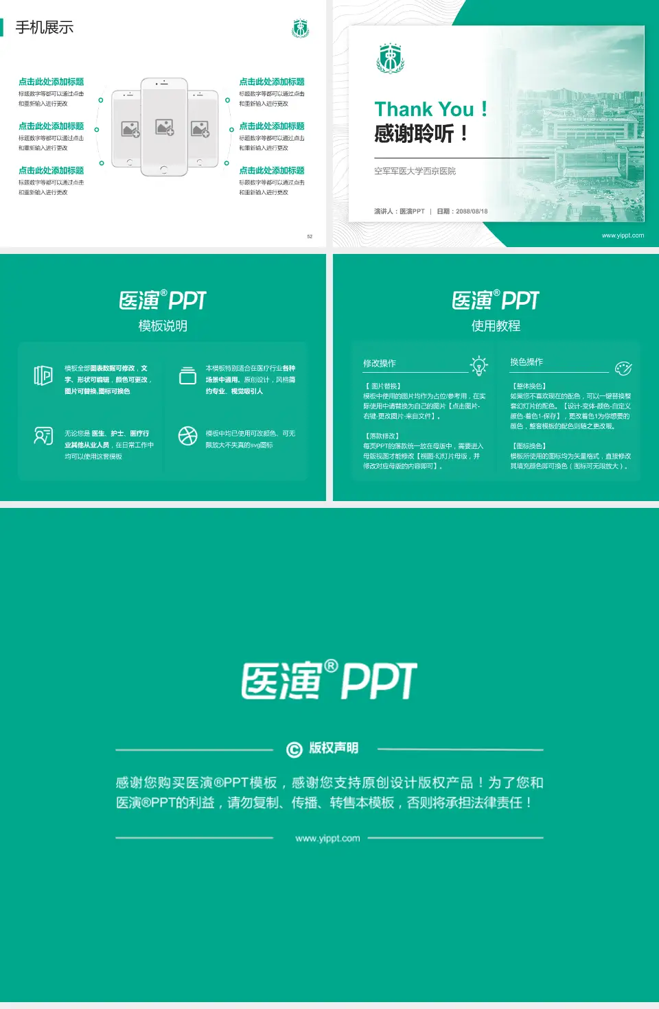 空军军医大学西京医院医院管理报告PPT模板4:3格式幻灯片预览图7