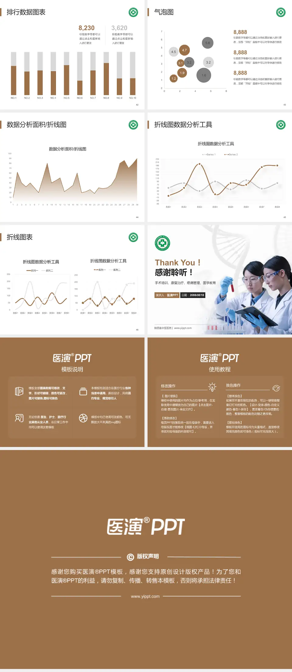 陕西省中医医院科研成果展示PPT模板4:3格式幻灯片预览图6