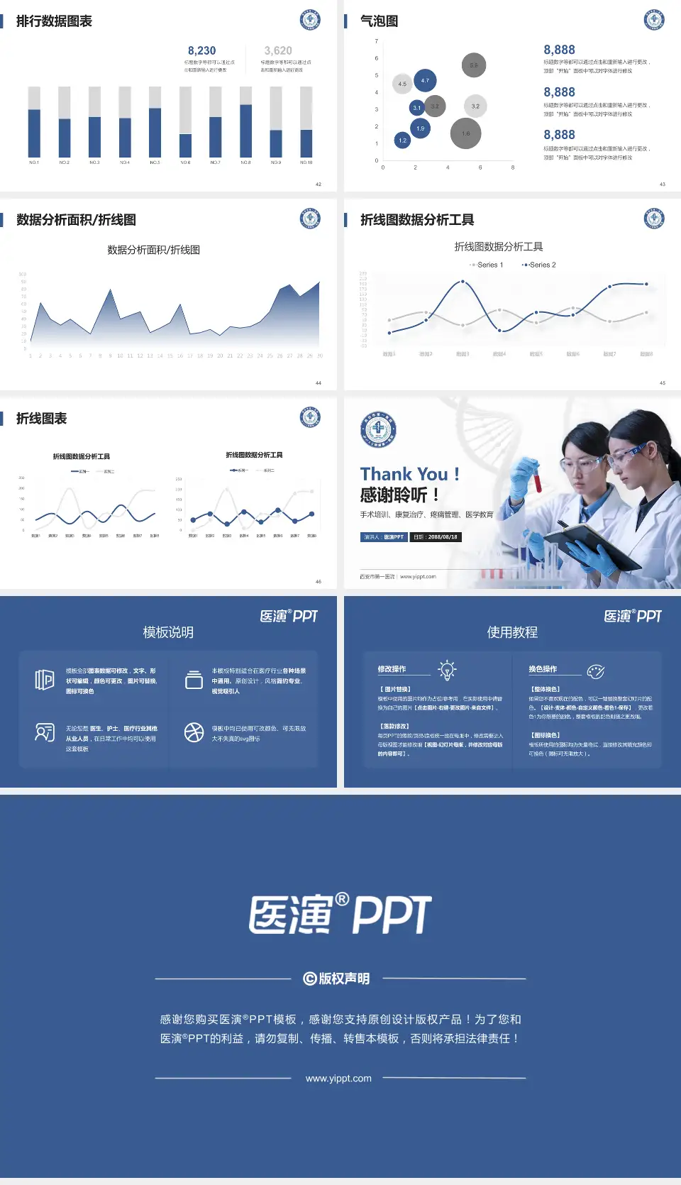 西安市第一医院科研成果展示PPT模板16:9格式幻灯片预览图6