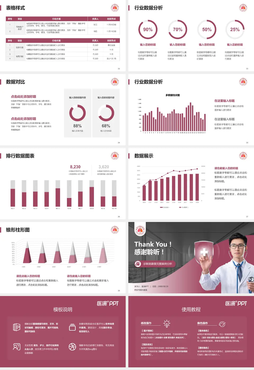 西安市胸科医院医疗知识普及PPT模板16:9格式幻灯片预览图5