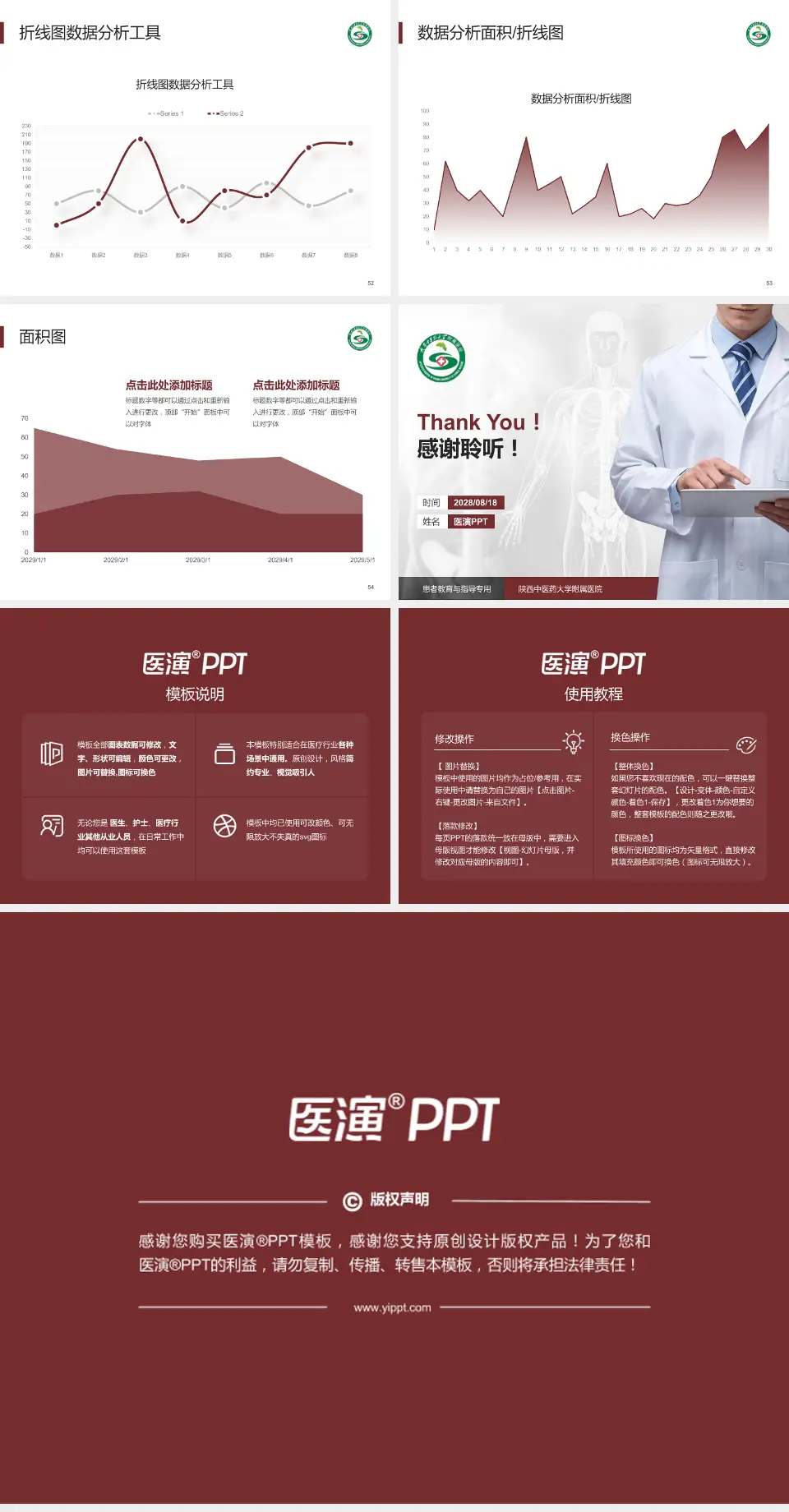 陕西中医药大学附属医院患者教育与指导PPT模板4:3格式幻灯片预览图7