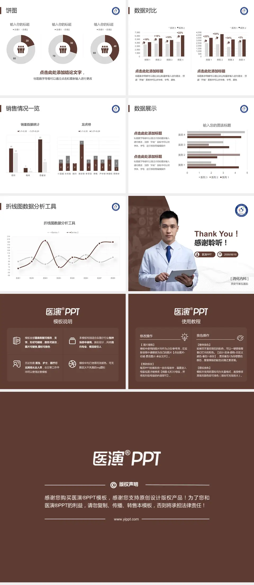 西安市第五医院病例分享与讨论PPT模板4:3格式幻灯片预览图4