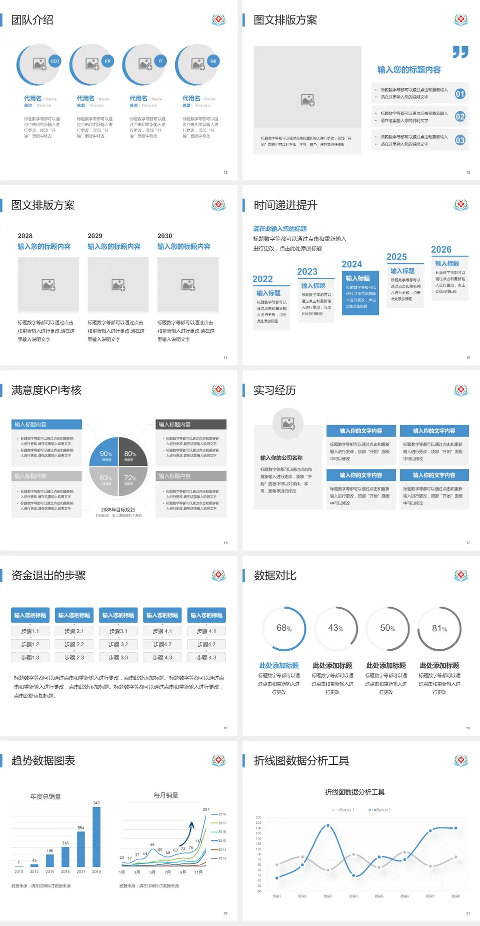 西安市中心医院培训与教育PPT模板4:3格式幻灯片预览图3