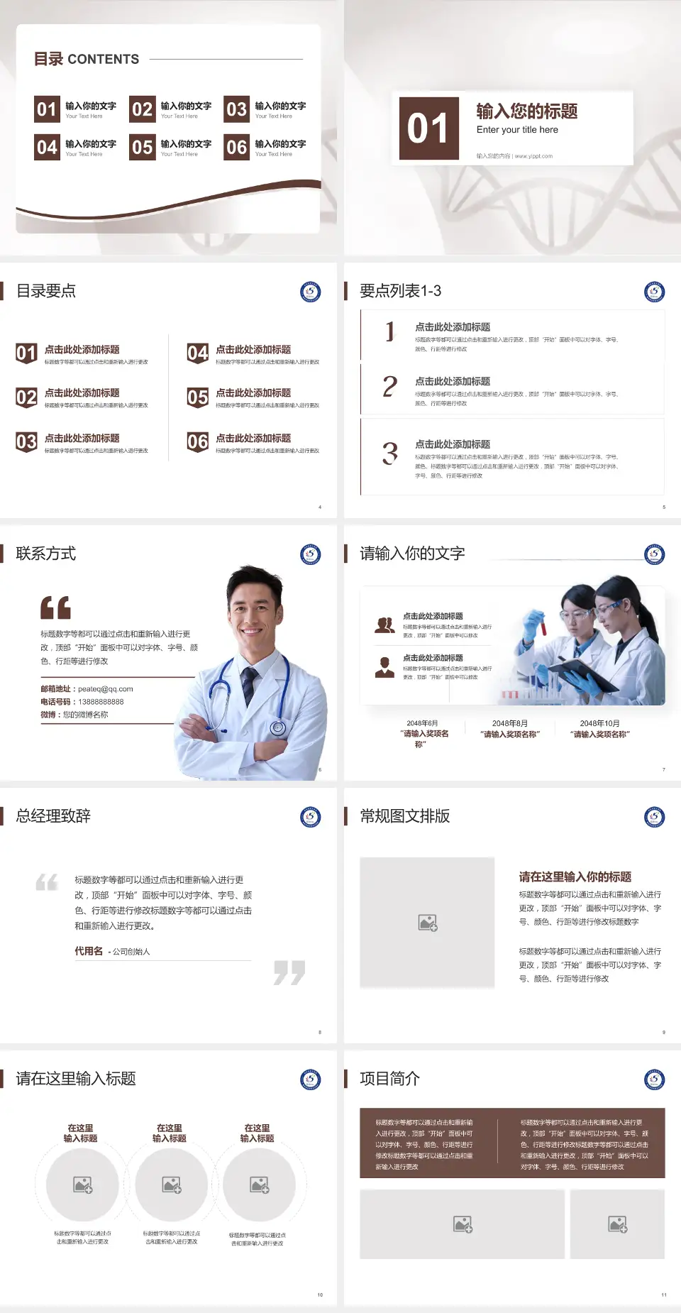 西安市第五医院项目申请与汇报PPT模板4:3格式幻灯片预览图2