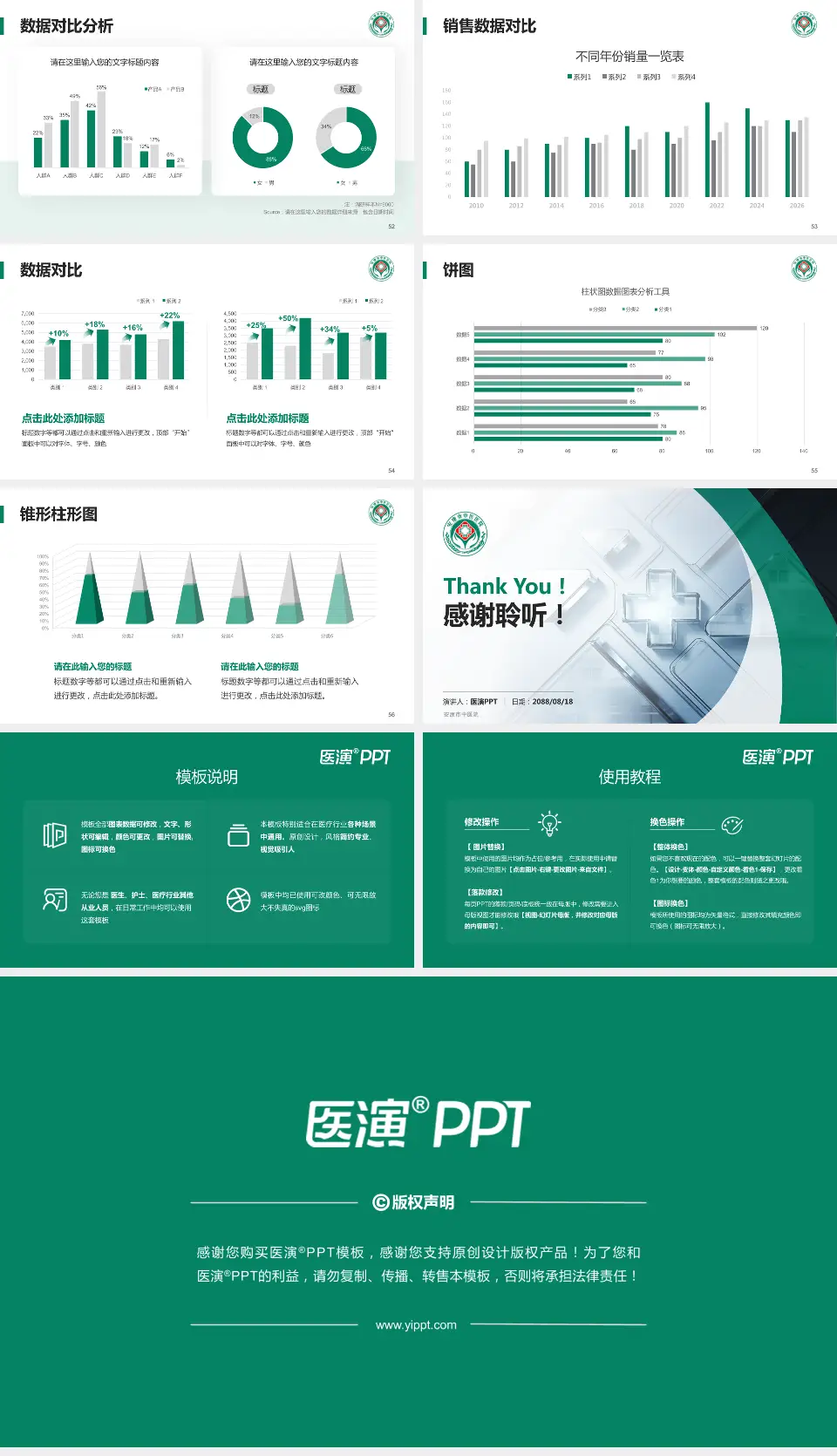 安康市中医院医疗行业比赛专用PPT模板16:9格式幻灯片预览图7