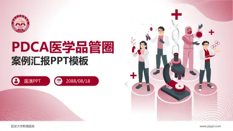 延安大学附属医院品管圈PDCA演示专用PPT模板