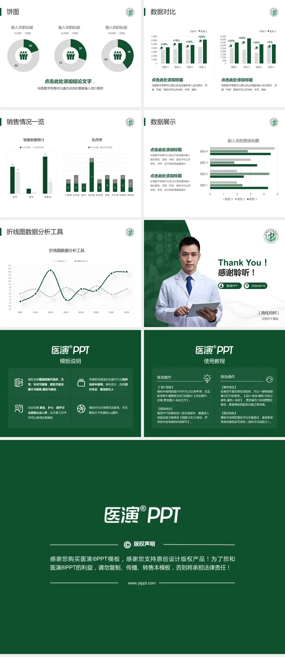 定西市中医院病例分享与讨论PPT模板4:3格式幻灯片预览图4