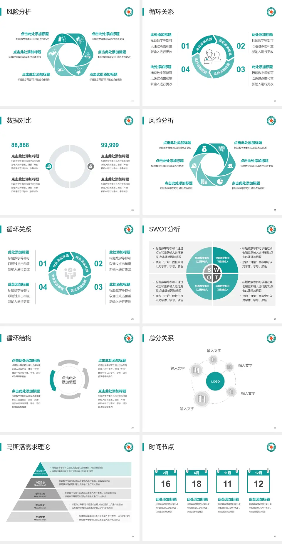 咸阳市第二人民医院科研成果展示PPT模板4:3格式幻灯片预览图4