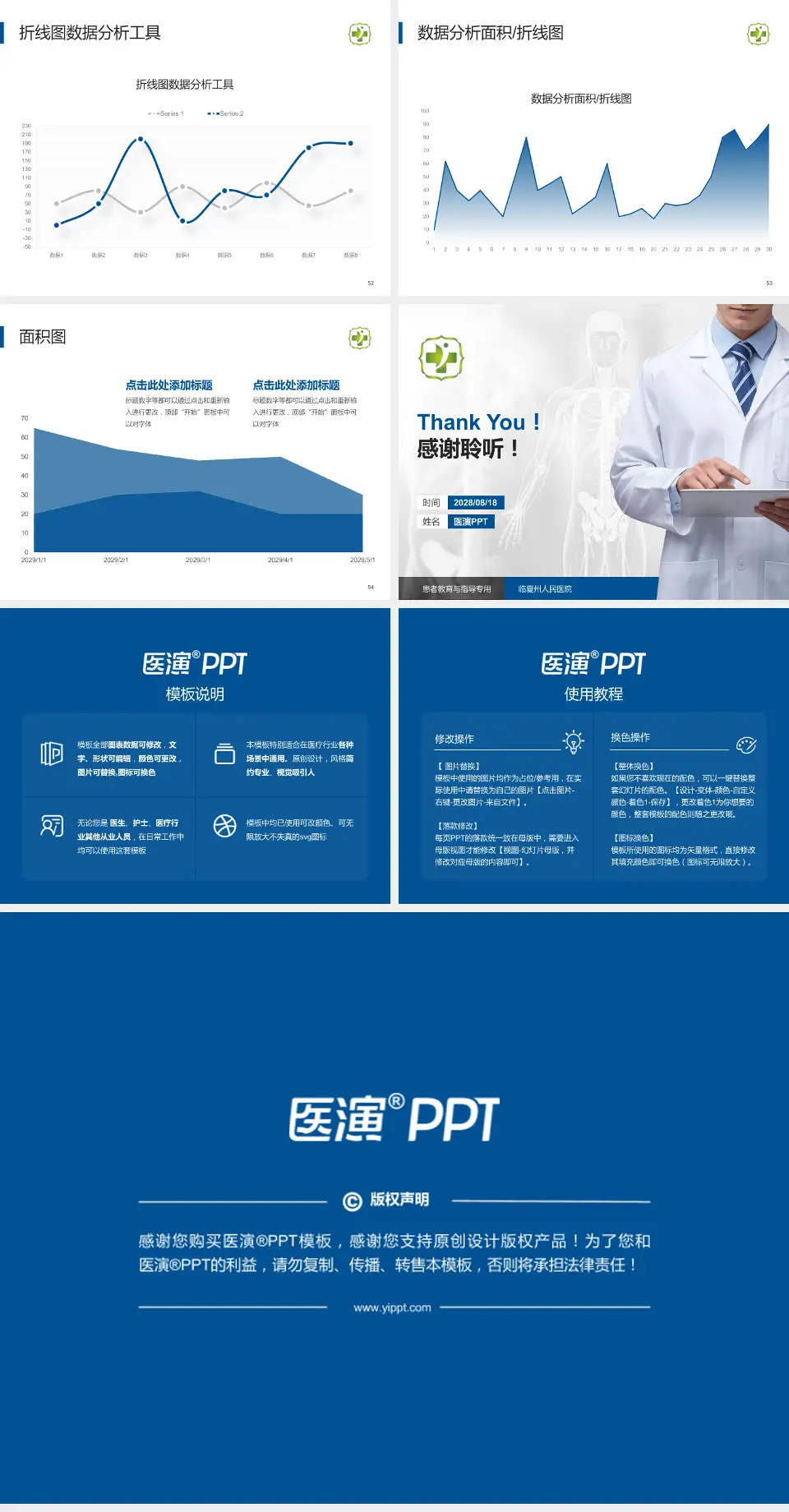 临夏州人民医院患者教育与指导PPT模板4:3格式幻灯片预览图7