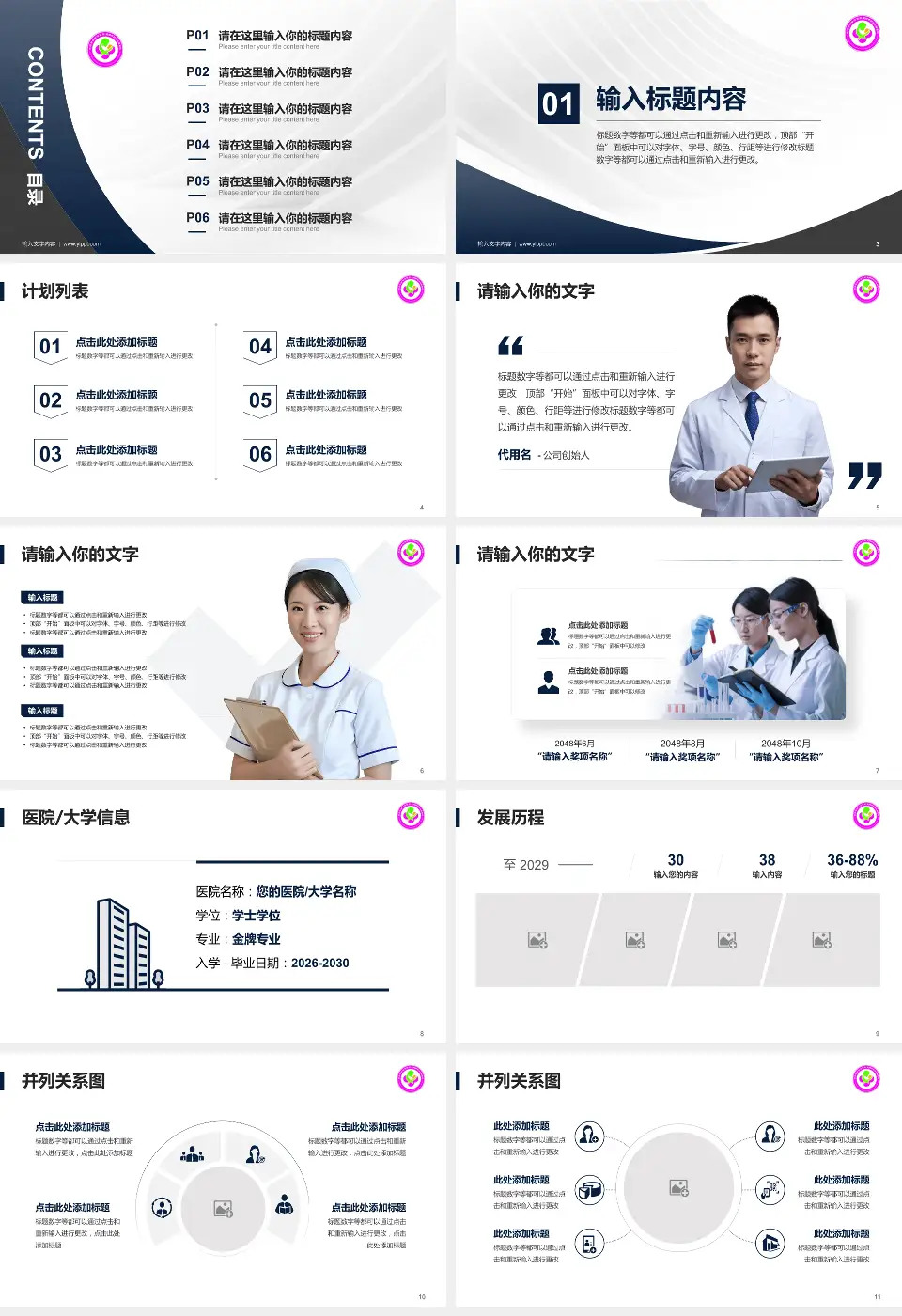 咸阳市妇幼保健院医疗行业比赛专用PPT模板16:9格式幻灯片预览图2