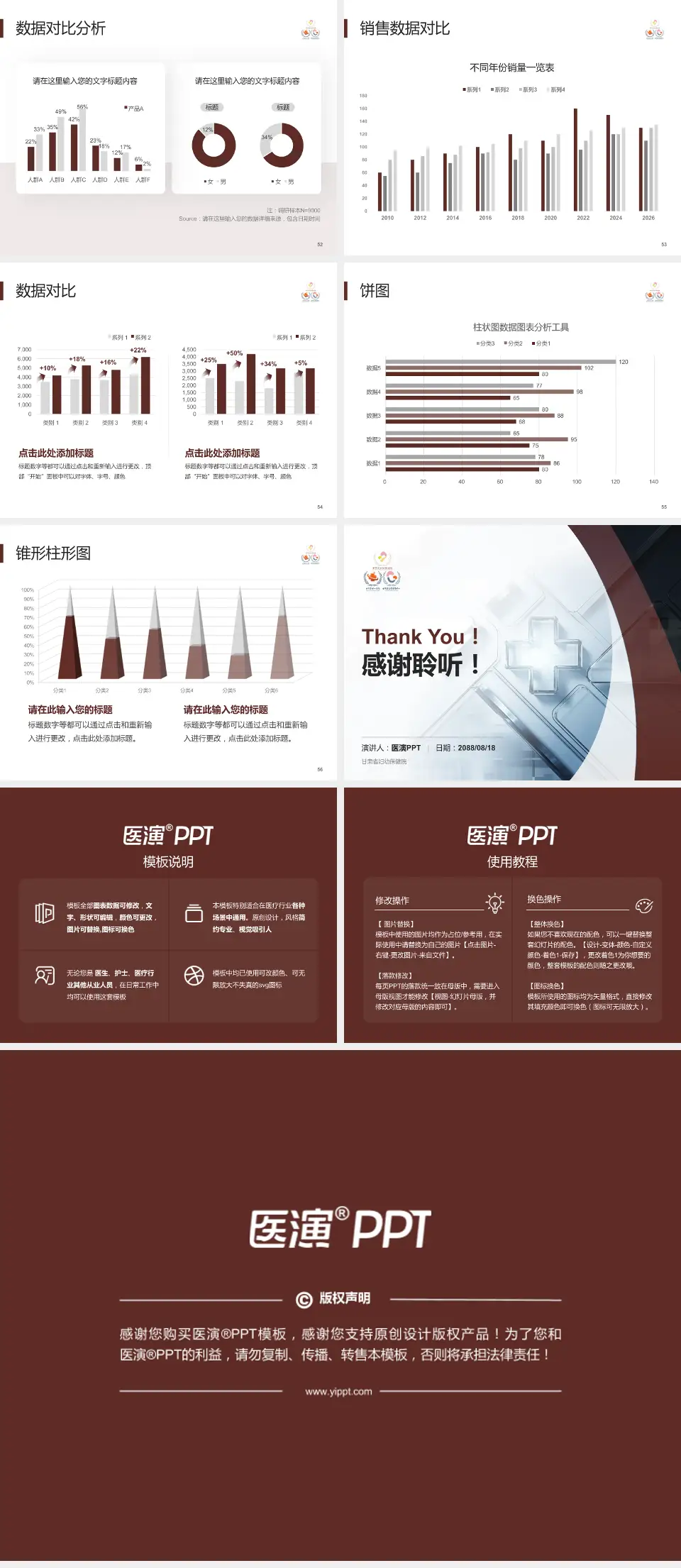 甘肃省妇幼保健院医疗行业比赛专用PPT模板4:3格式幻灯片预览图7