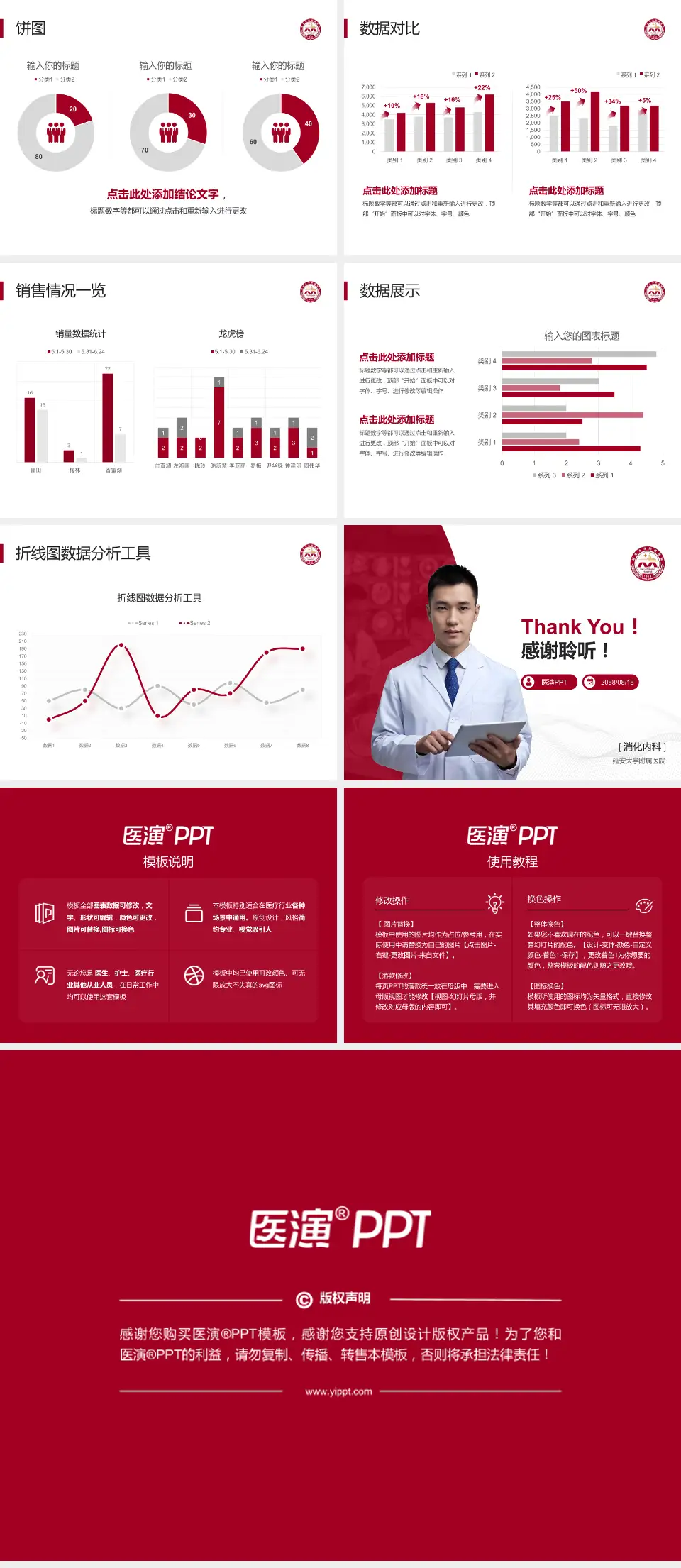 延安大学附属医院病例分享与讨论PPT模板4:3格式幻灯片预览图4