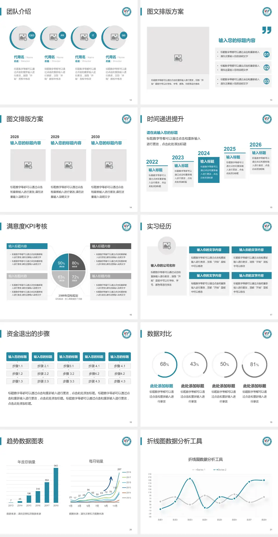 武威市人民医院培训与教育PPT模板4:3格式幻灯片预览图3